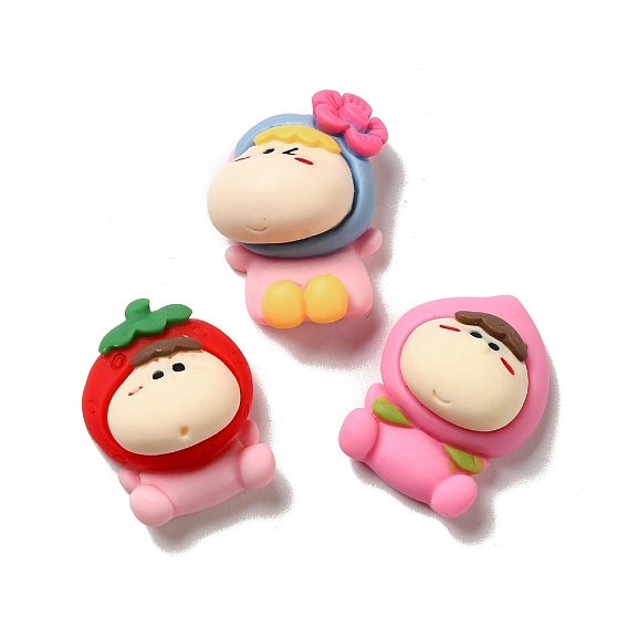 Непрозрачная смола декодирует кабошоны, мини-кукла-фрукт