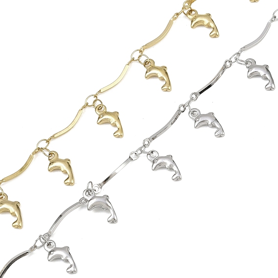 304 цепи из нержавеющей стали панель ссылок, с дельфинами прелести, пайки, с катушкой