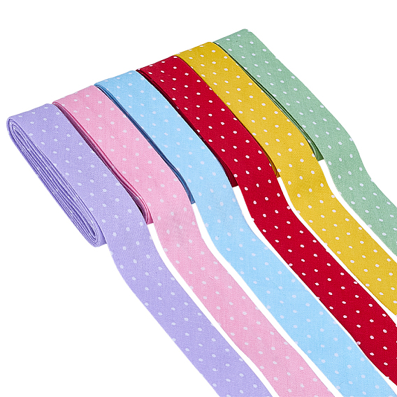 12м 6 цвета хлопковой ленты, узор в горошек, для упаковки подарков, аксессуары для волос ремесло