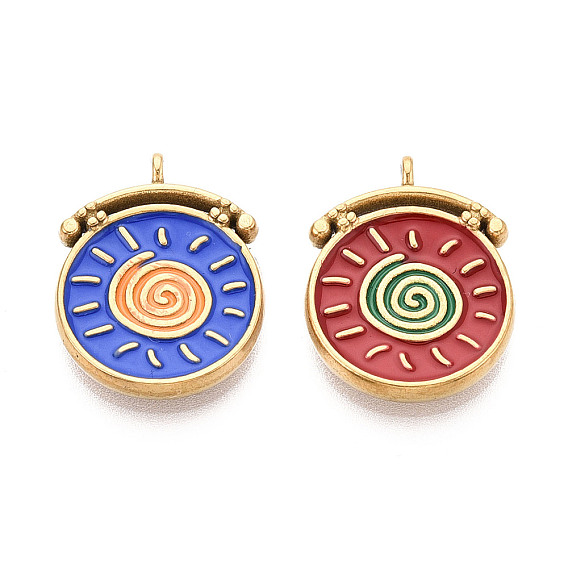 304 нержавеющей стальной эмали подвески, Подвески для будильника, ионное покрытие (ip), реальный 18 k позолоченный