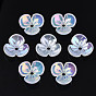 3-Petal Electroplate Acrylic Bead Caps, Flower