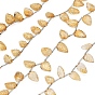 Natural Citrine(Heated) Beads Strands, Leaf, Top Drilled, with Tassel