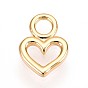 Латунные подвески, полые прелести сердца, без кадмия, без никеля и без свинца