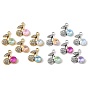 Alloy Rhinestone Pendants, Cherry Charms, with Glass, UV Plating, Mixed Color