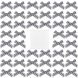 Аксессуары костюма из ткани, тартан узор ленты бантом, с 2 листами бумажных наклеек