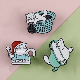 Cat Enamel Pins, Alloy Enamel Brooches for Backpack Clothes