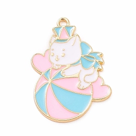 Подвески из эмали и сплава, кошка с шармом