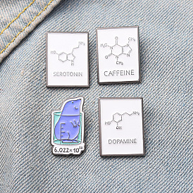 Minimalist Chemistry Reaction Pin Badge for European and American Style Accessories