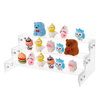 Assembled Transparent Acrylic Minifigure Display Risers, Model Organizer Holder for Toys, Action Figures, Collectibles