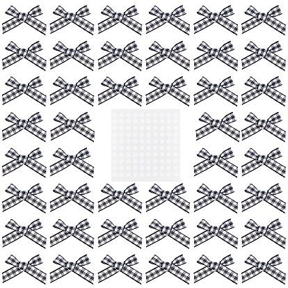 Аксессуары костюма из ткани, тартан узор ленты бантом, с 2 листами бумажных наклеек