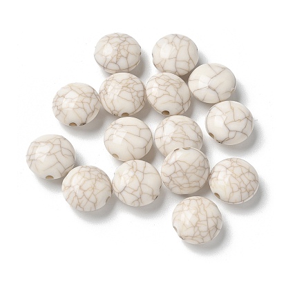 Акриловые бусины, имитация бирюзовый бисер, плоско-круглые