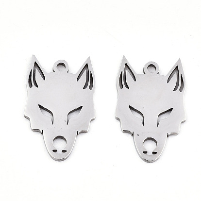 Pendentifs en acier inoxydable, Coupe au laser, loup