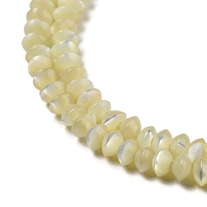 Natural Trochus Shell Rondelle Beads Strands, Saucer Beads