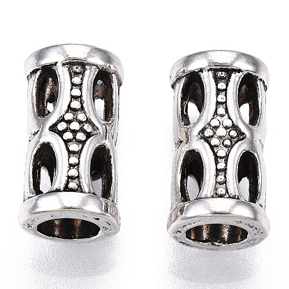 Tibetan Style Alloy European Beads, Large Hole Beads, Cadmium Free & Lead Free, Column