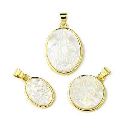 Стойки с латунным покрытием, подвески из натуральных ракушек, плоские круглые/овальные подвески, долговечный, реальный 18 k позолоченный, без кадмия и без свинца