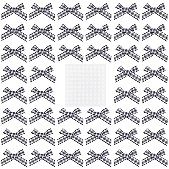 Аксессуары костюма из ткани, тартан узор ленты бантом, с 2 листами бумажных наклеек