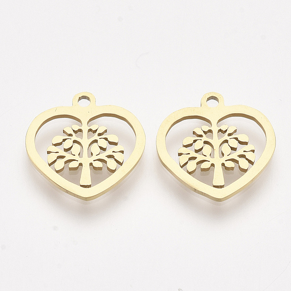 201 подвески из нержавеющей стали, подвески для лазерной резки, Сердце с деревом