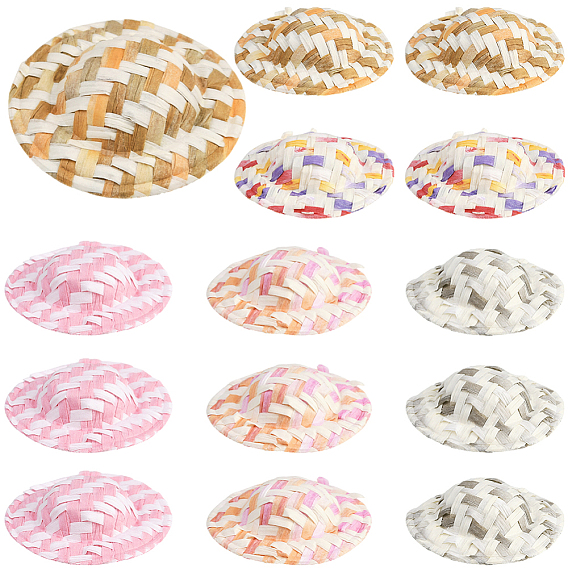 40 шт. 5 цвета тканевой кукольной шляпы, плоско-круглые