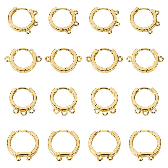 16шт. 4 стили латунные серьги-кольца фурнитура, кольцо