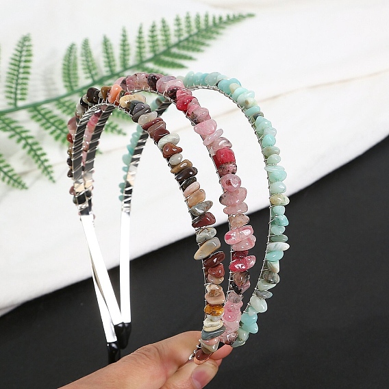 Обручи для волос из натуральных камней, аксессуары для волос для женщин и девочек