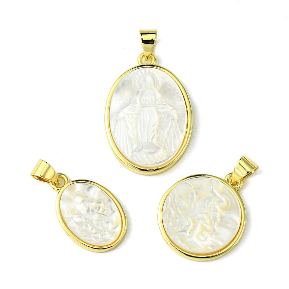 Стойки с латунным покрытием, подвески из натуральных ракушек, плоские круглые/овальные подвески, долговечный, реальный 18 k позолоченный, без кадмия и без свинца