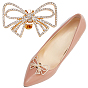 2pcs décorations de chaussures en alliage de strass avec nœud papillon, clips de boucle de chaussure amovibles