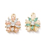 Plastic Pendants, with Alloy Findings, Flower, Light Gold