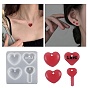 Moules en silicone pour pendentif cœur et clé, thème de la saint-valentin, bricolage, moules de résine, pour la résine UV, fabrication artisanale de résine époxy
