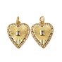 Латунные микро проложить кубического циркония подвески, сердце, долговечный, без кадмия и без свинца, стойки покрытие, с целью перехода в кольце