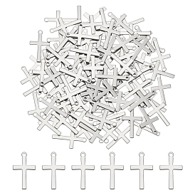100 шт. 201 подвески из нержавеющей стали, крестик