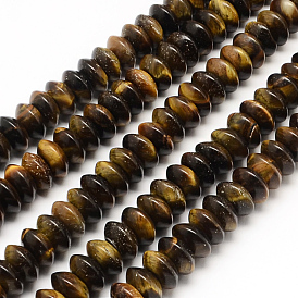 Rondelle Natural Tiger Eye Beads Strands, 12x5mm, Hole: 1mm, about 32~35pcs/strand, 7.87 inch