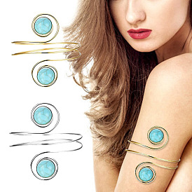 Bold Spiral Turquoise Arm Cuff for Women - Chic and Versatile Statement Jewelry Piece