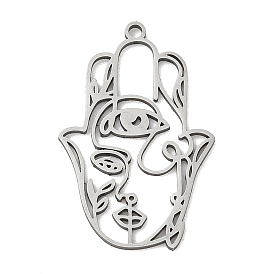 201 подвески из нержавеющей стали, лазерная резка, hamsa hand charms