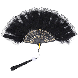 Дизайн веера из смолы и перьев, с кисточками из полиэстера