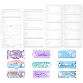 4шт. 4 формы для силиконовых подвесок различных стилей, прямоугольные