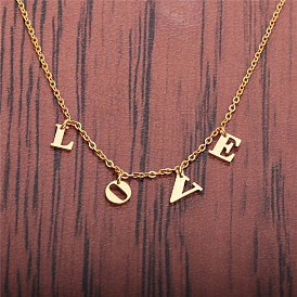 Stainless Steel LOVE Letter Necklace for DIY Sweater Chain