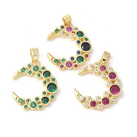 Латунные микро проложить кубического циркония подвески, луна, золотые