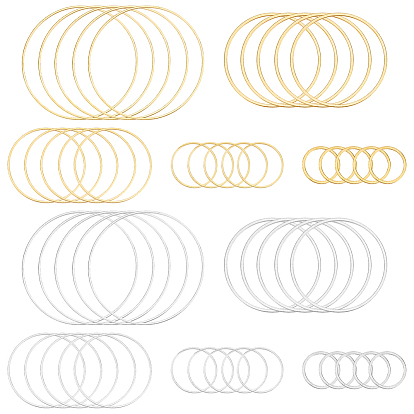 300шт. 10 стили латунные соединительные кольца, Кольцевая форма