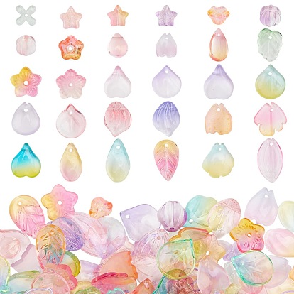 Electroplate Transparent Glass Beads, Mixed Shapes
