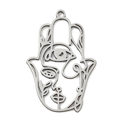 201 подвески из нержавеющей стали, лазерная резка, hamsa hand charms