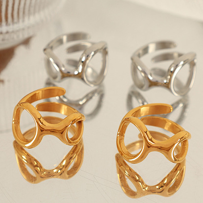 Irregular 304 Stainless Steel Cuff Open Rings