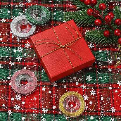 4 Rolls 4 Colors Braided Non-Elastic Beading Thread, Metallic Cor for Christmas Party Decor