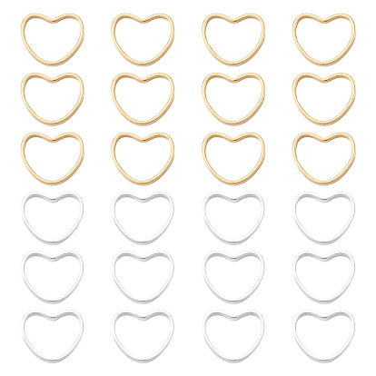 24шт 2 цвета латунные соединительные кольца, долговечный, сердце