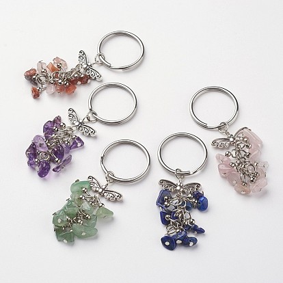 Брелок из натурального камня, с фурнитурой сплавочной тибетского стиля, старинное серебро и платина