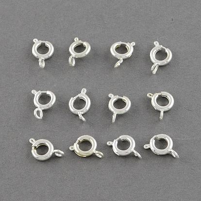 Brass Spring Ring Clasps, Cadmium Free & Lead Free, 10x6x1.5mm, Hole: 1.5mm