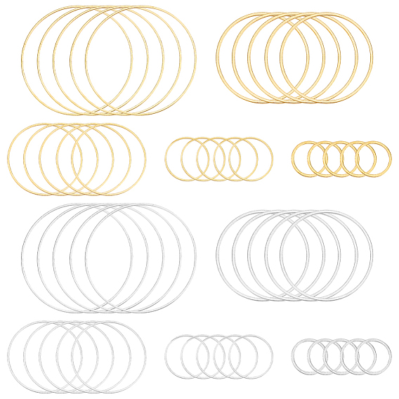 300шт. 10 стили латунные соединительные кольца, Кольцевая форма