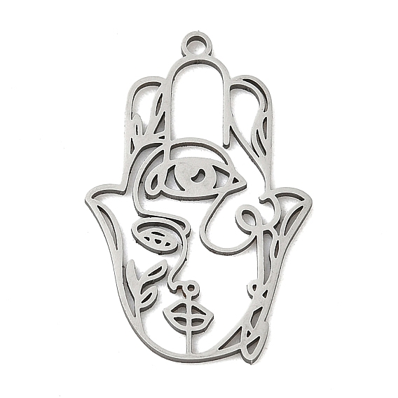 201 подвески из нержавеющей стали, лазерная резка, hamsa hand charms