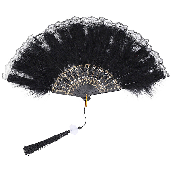 Дизайн веера из смолы и перьев, с кисточками из полиэстера