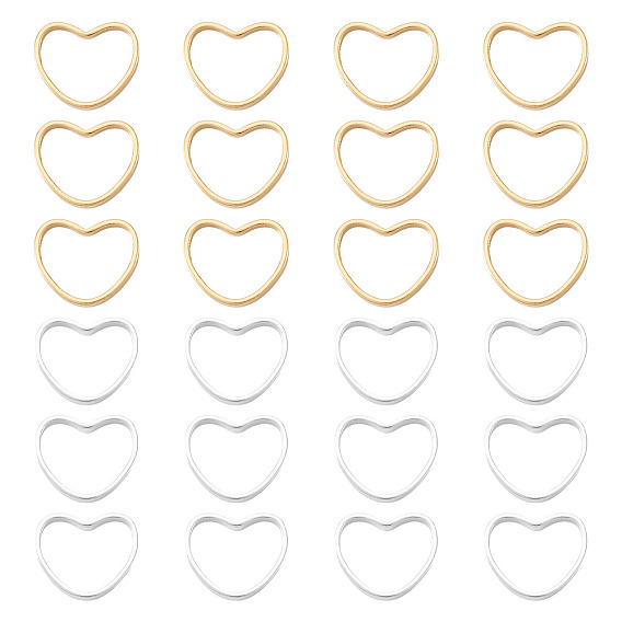 24шт 2 цвета латунные соединительные кольца, долговечный, сердце