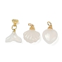 Натуральный белый агат подвески, с латунной фурнитурой , реальный 14 k позолоченный